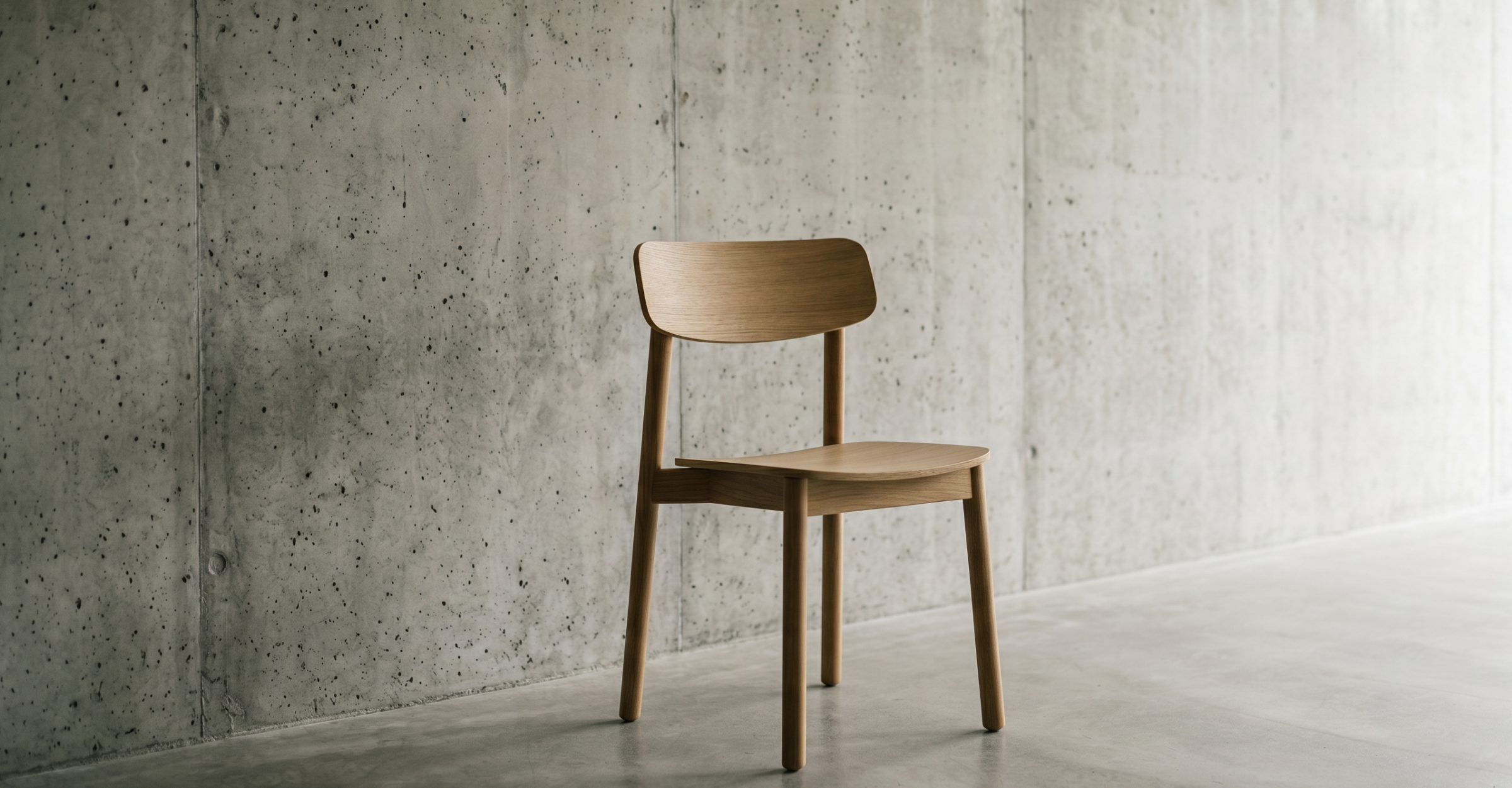 Minimal sandalye beton duvar önünde